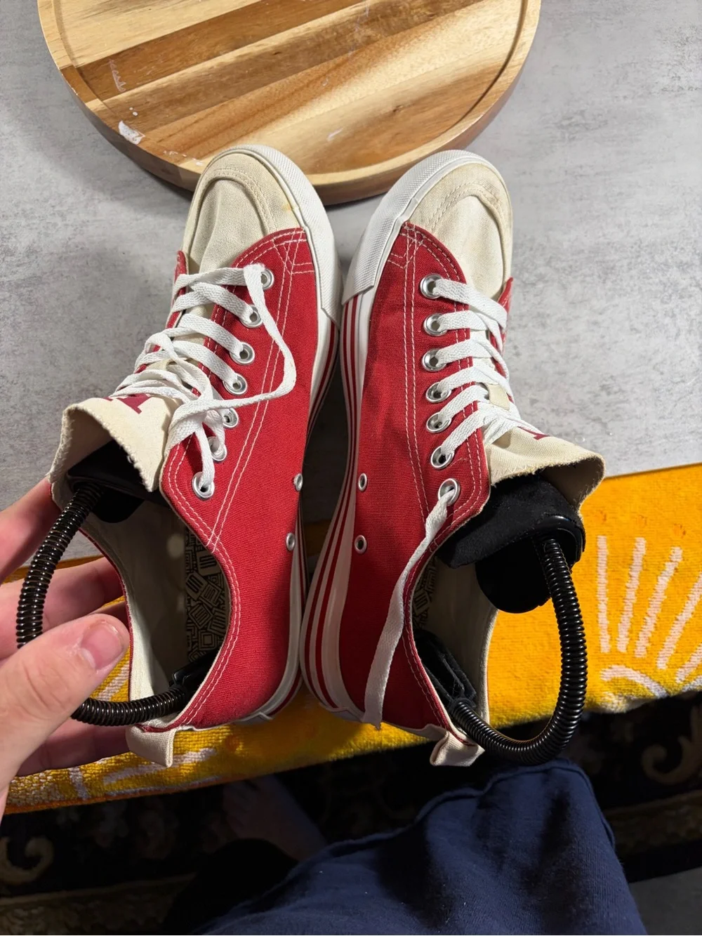Red Low-Top Athletic Canvas Sneakers for Women